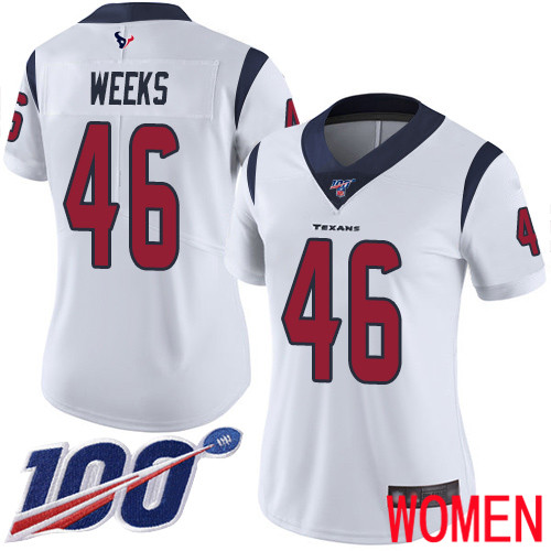 Houston Texans Limited White Women Jon Weeks Road Jersey NFL Football #46 100th Season Vapor Untouchable->houston texans->NFL Jersey